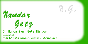 nandor getz business card
